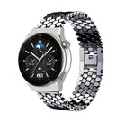 Strap-it® Strap-it Huawei Watch GT 3 Pro 46mm Fischarmband Stahl (Schwarz)