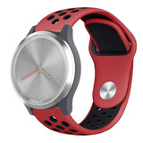 Strap-it® Garmin Vivomove 3s - 39mm Sportarmband - Rot/Schwarz Strap-it® Garmin Vivomove 3s - 39mm Sportarmband - Rot/Schwarz