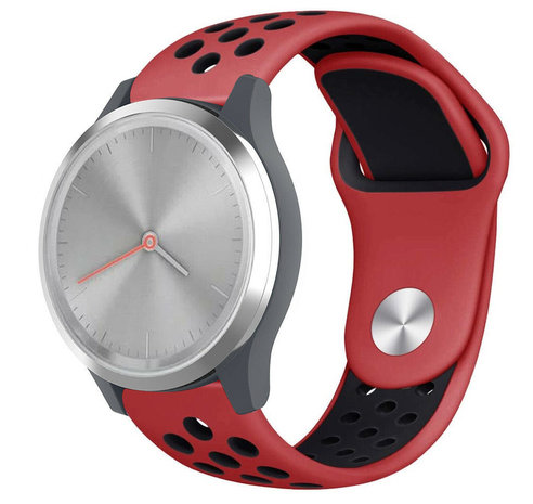 Strap-it® Strap-it Garmin Vivomove 3s - 39mm Sportarmband - Rot/Schwarz Strap-it® Strap-it Garmin Vivomove 3s - 39mm Sportarmband - Rot/Schwarz