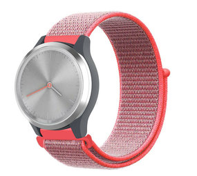 Strap-it® Garmin Vivomove 3s - 39mm Nylonarmband - Rosa/Rot Strap-it® Garmin Vivomove 3s - 39mm Nylonarmband - Rosa/Rot