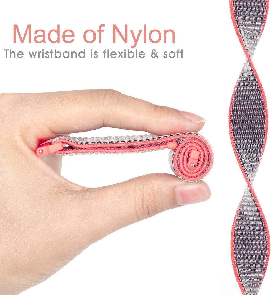 Strap-it® Strap-it Garmin Vivomove 3s - 39mm Nylonarmband - Heller Puder