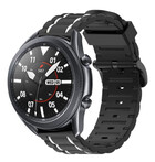Strap-it® Strap-it Samsung Galaxy Watch 3 45mm Sportschnallenarmband (Schwarz/Weiß)