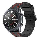 Strap-it® Samsung Galaxy Watch 3 45mm Sportschnallenarmband (Schwarz/Rot) Strap-it® Samsung Galaxy Watch 3 45mm Sportschnallenarmband (Schwarz/Rot)