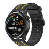 Strap-it® Huawei Watch GT Runner Sportschnallenarmband (Schwarz/Gelb) Strap-it® Huawei Watch GT Runner Sportschnallenarmband (Schwarz/Gelb)
