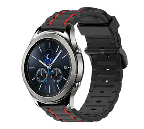Strap-it® Samsung Gear S3 Sportschnallenarmband (Schwarz/Rot) Strap-it® Samsung Gear S3 Sportschnallenarmband (Schwarz/Rot)