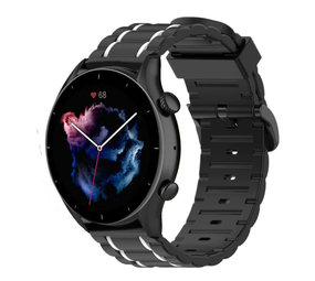 Strap-it® Amazfit GTR 3 Sportschnallenarmband (Schwarz/Weiß) Strap-it® Amazfit GTR 3 Sportschnallenarmband (Schwarz/Weiß)