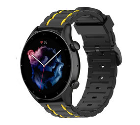 Strap-it® Amazfit GTR 3 Sportschnallenarmband (Schwarz/Gelb) Strap-it® Amazfit GTR 3 Sportschnallenarmband (Schwarz/Gelb)