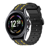 Strap-it® Fossil Gen 6 44mm Sportschnallenarmband (Schwarz/Gelb) Strap-it® Fossil Gen 6 44mm Sportschnallenarmband (Schwarz/Gelb)