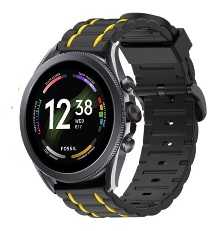 Strap-it® Strap-it Fossil Gen 6 44mm Sportschnallenarmband (Schwarz/Gelb) Strap-it® Strap-it Fossil Gen 6 44mm Sportschnallenarmband (Schwarz/Gelb)