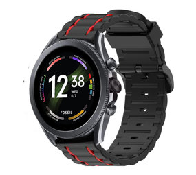 Strap-it® Fossil Gen 6 44mm Sportschnallenarmband (Schwarz/Rot) Strap-it® Fossil Gen 6 44mm Sportschnallenarmband (Schwarz/Rot)