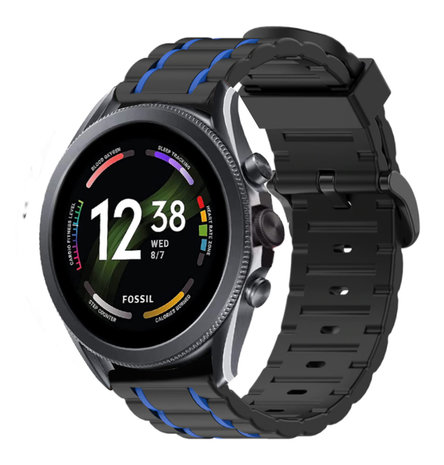 Strap-it® Strap-it Fossil Gen 6 44mm Sportschnallenarmband (Schwarz/Blau) Strap-it® Strap-it Fossil Gen 6 44mm Sportschnallenarmband (Schwarz/Blau)