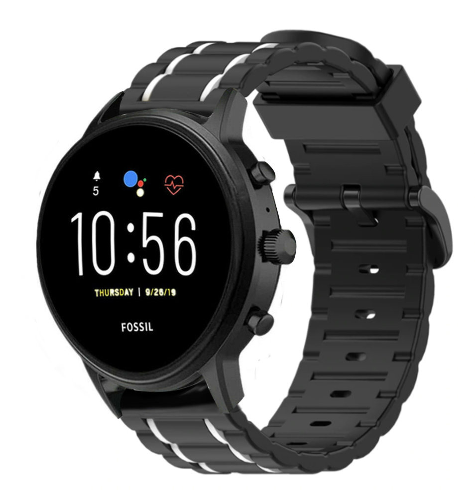 Strap-it® Strap-it Fossil Gen 5 Sportschnallenarmband (Schwarz/Weiß) Strap-it® Strap-it Fossil Gen 5 Sportschnallenarmband (Schwarz/Weiß)