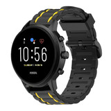 Strap-it® Fossil Gen 5 Sportschnallenarmband (Schwarz/Gelb) Strap-it® Fossil Gen 5 Sportschnallenarmband (Schwarz/Gelb)