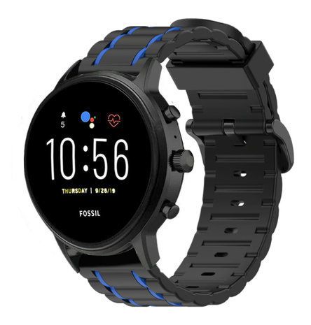 Strap-it® Strap-it Fossil Gen 5 Sportschnallenarmband (Schwarz/Blau) Strap-it® Strap-it Fossil Gen 5 Sportschnallenarmband (Schwarz/Blau)