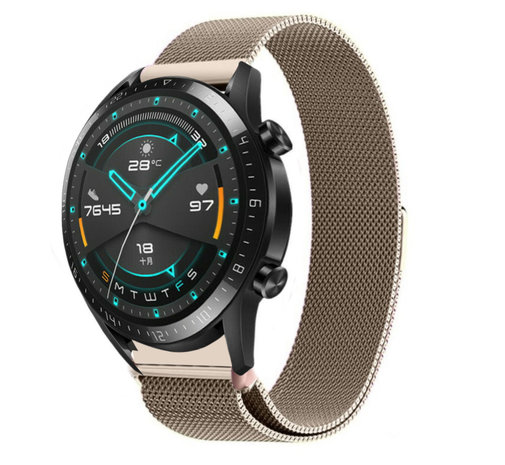 Strap-it® Strap-it Huawei Watch GT 2 Milanese Armband (Champagner)