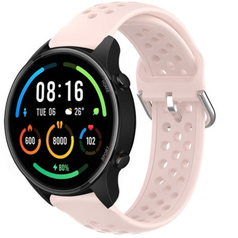 Strap-it® Strap-it Xiaomi Mi Watch Silikonarmband mit Löchern (Rosa)
