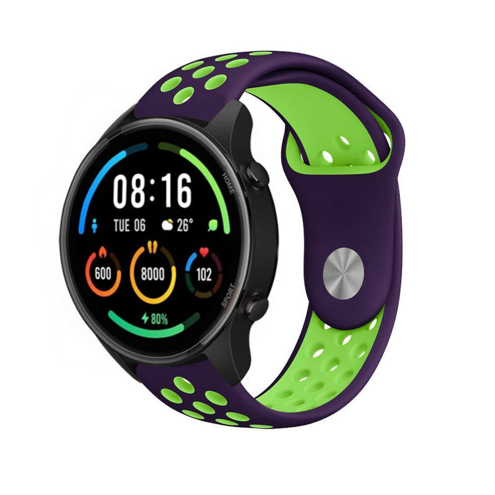 Strap-it® Strap-it Xiaomi Mi Watch Sportarmband (Lila/Grün)