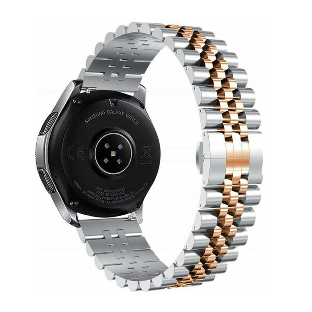 Strap-it® Strap-it Xiaomi Mi Watch Jubilee Stahlarmband (Silber/Roségold)