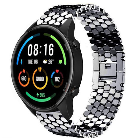 Strap-it® Strap-it Xiaomi Mi Watch Stahl Fischarmband (Schwarz)