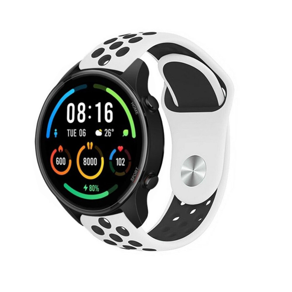 Strap-it® Strap-it Xiaomi Mi Watch Sportarmband (Weiß/Schwarz)