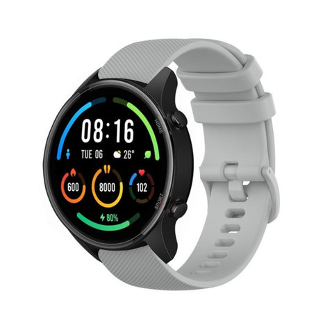 Strap-it® Strap-it Xiaomi Mi Watch Luxus-Silikonarmband (Grau)