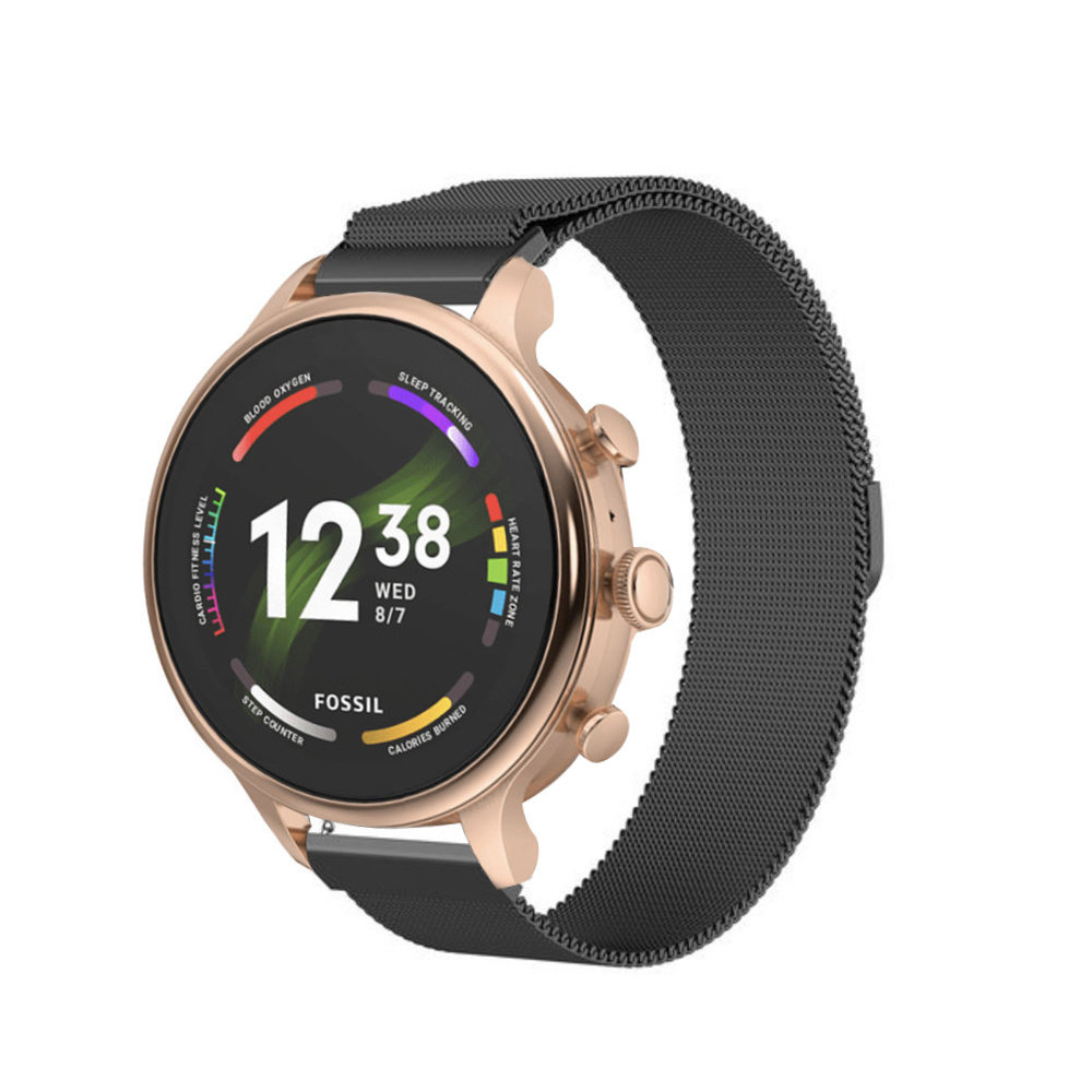 Strap-it® Strap-it Fossil Gen 6 (42 mm) Milanese-Armband (Schwarz) Strap-it® Strap-it Fossil Gen 6 (42 mm) Milanese-Armband (Schwarz)