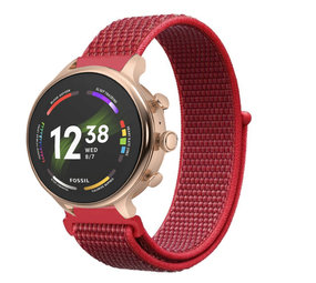 Strap-it® Fossil Gen 6 (42 mm) Nylonarmband (Rot) Strap-it® Fossil Gen 6 (42 mm) Nylonarmband (Rot)