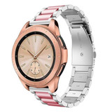 Strap-it® Samsung Galaxy Watch 42mm Stahlarmband (Silber/Rosa) Strap-it® Samsung Galaxy Watch 42mm Stahlarmband (Silber/Rosa)