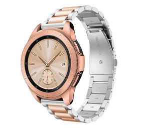 Strap-it® Samsung Galaxy Watch 42mm Stahlarmband (Silber/Roségold) Strap-it® Samsung Galaxy Watch 42mm Stahlarmband (Silber/Roségold)