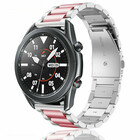 Strap-it® Strap-it Samsung Galaxy Watch 3 45mm Stahlarmband (Silber/Rosa)