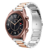 Strap-it® Samsung Galaxy Watch 3 41mm Stahlarmband (Silber/Roségold) Strap-it® Samsung Galaxy Watch 3 41mm Stahlarmband (Silber/Roségold)