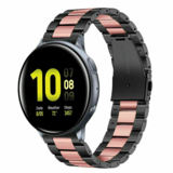 Strap-it® Samsung Galaxy Watch Active Stahlarmband (Schwarz/Rosa) Strap-it® Samsung Galaxy Watch Active Stahlarmband (Schwarz/Rosa)