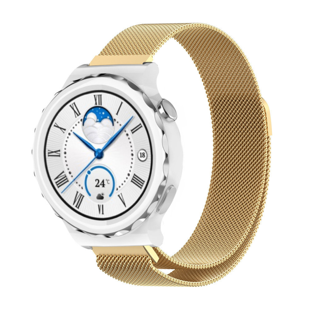 Strap-it® Strap-it Huawei Watch GT 3 Pro 43mm Milanese-Armband (Gold)