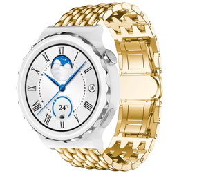 Strap-it® Huawei Watch GT 3 Pro 43mm Stahl-Drachenarmband (Gold) Strap-it® Huawei Watch GT 3 Pro 43mm Stahl-Drachenarmband (Gold)