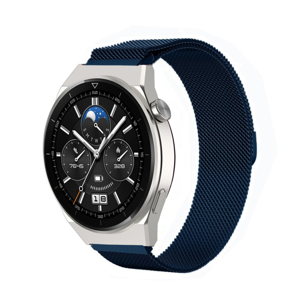 Strap-it® Strap-it Huawei Watch GT 3 Pro 46mm Milanese-Armband (Blau)