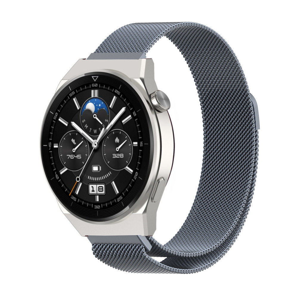 Strap-it® Strap-it Huawei Watch GT 3 Pro 46mm Milanese-Armband (Space Grey) Strap-it® Strap-it Huawei Watch GT 3 Pro 46mm Milanese-Armband (Space Grey)