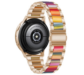 Strap-it® Samsung Galaxy Watch 42mm Stahl Resin Armband (Roségold/Bunt) Strap-it® Samsung Galaxy Watch 42mm Stahl Resin Armband (Roségold/Bunt)