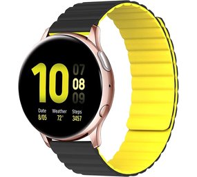 Strap-it® Samsung Galaxy Watch Active Magnetisches Silikonarmband (Schwarz/Gelb) Strap-it® Samsung Galaxy Watch Active Magnetisches Silikonarmband (Schwarz/Gelb)