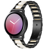 Strap-it® Samsung Galaxy Watch Active Resin-Stahlarmband (Schwarz/Weiß) Strap-it® Samsung Galaxy Watch Active Resin-Stahlarmband (Schwarz/Weiß)