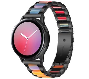 Strap-it® Samsung Galaxy Watch Active Resin-Stahlarmband (Schwarz/Bunt) Strap-it® Samsung Galaxy Watch Active Resin-Stahlarmband (Schwarz/Bunt)