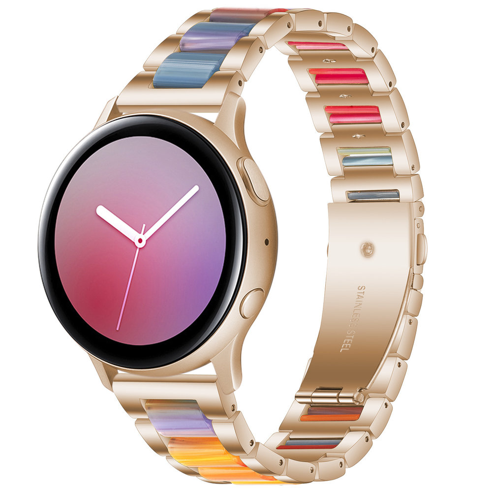 Strap-it® Strap-it Samsung Galaxy Watch Active Resin-Stahlarmband (Roségold/Bunt) Strap-it® Strap-it Samsung Galaxy Watch Active Resin-Stahlarmband (Roségold/Bunt)