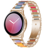 Strap-it® Samsung Galaxy Watch Active Resin-Stahlarmband (Roségold/Bunt) Strap-it® Samsung Galaxy Watch Active Resin-Stahlarmband (Roségold/Bunt)