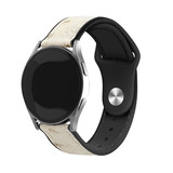 Strap-it® Samsung Galaxy Watch Active Leder-Hybridarmband (Sandweiß) Strap-it® Samsung Galaxy Watch Active Leder-Hybridarmband (Sandweiß)