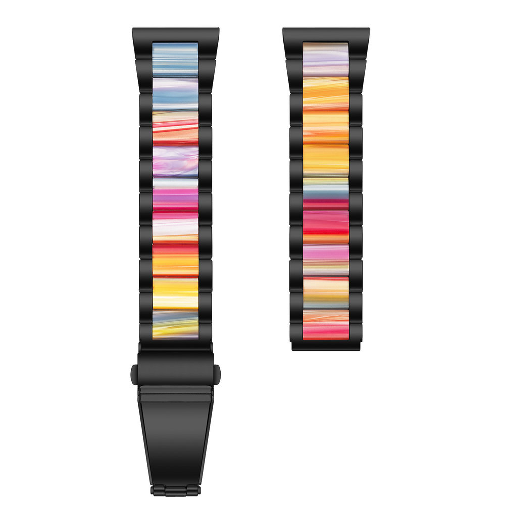 Strap-it® Strap-it Samsung Galaxy Watch 3 41mm Stahl Resin Armband (Schwarz/Bunt) Strap-it® Strap-it Samsung Galaxy Watch 3 41mm Stahl Resin Armband (Schwarz/Bunt)