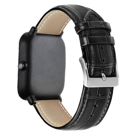 Strap-it® Strap-it Xiaomi Amazfit GTS Lederarmband mit Krokoprägung (Schwarz) Strap-it® Strap-it Xiaomi Amazfit GTS Lederarmband mit Krokoprägung (Schwarz)