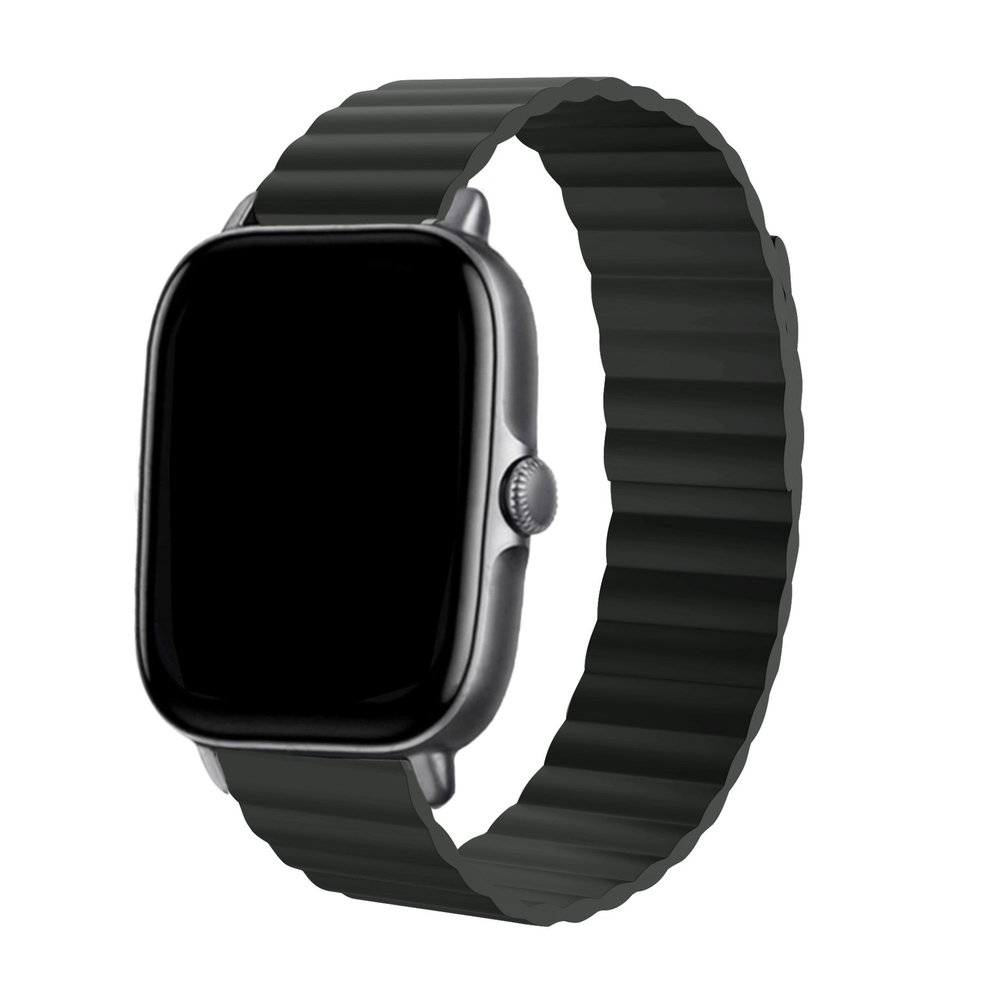 Strap-it® Strap-it Xiaomi Amazfit GTS 2 Magnetisches Silikonarmband (Schwarz)