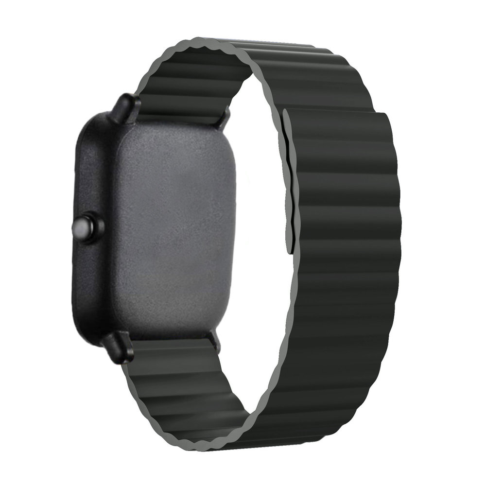 Strap-it® Strap-it Xiaomi Amazfit GTS 2 Magnetisches Silikonarmband (Schwarz)