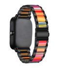 Strap-it® Strap-it Xiaomi Amazfit GTS 2 Resin-Stahlarmband (Schwarz/Bunt)