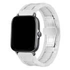 Strap-it® Strap-it Xiaomi Amazfit GTS 2 Keramik-Stahlarmband (Weiß/Silber)