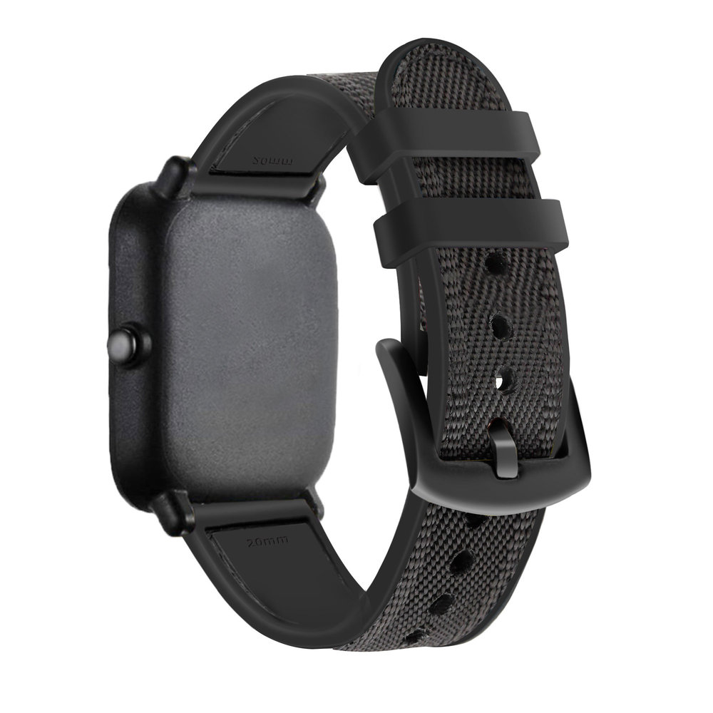 Strap-it® Strap-it Xiaomi Amazfit GTS 2 Nylon-Hybridarmband (Schwarz) Strap-it® Strap-it Xiaomi Amazfit GTS 2 Nylon-Hybridarmband (Schwarz)
